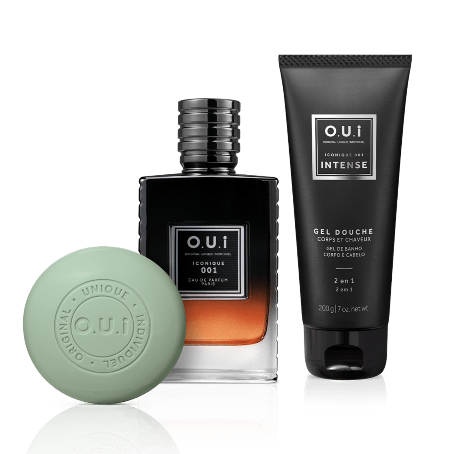 Conjunto Iconique 001 Intense O.U.i Masculino Trio (3 Produtos)