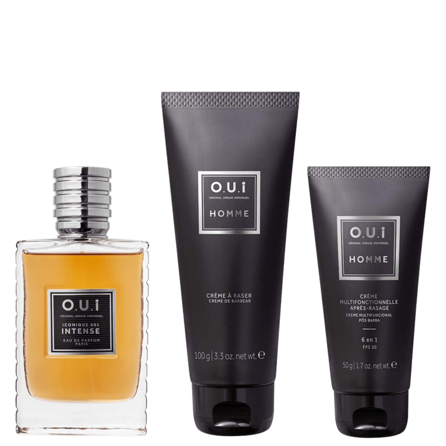 Conjunto Iconique 001 Intense O.U.i Masculino (3 Produtos)