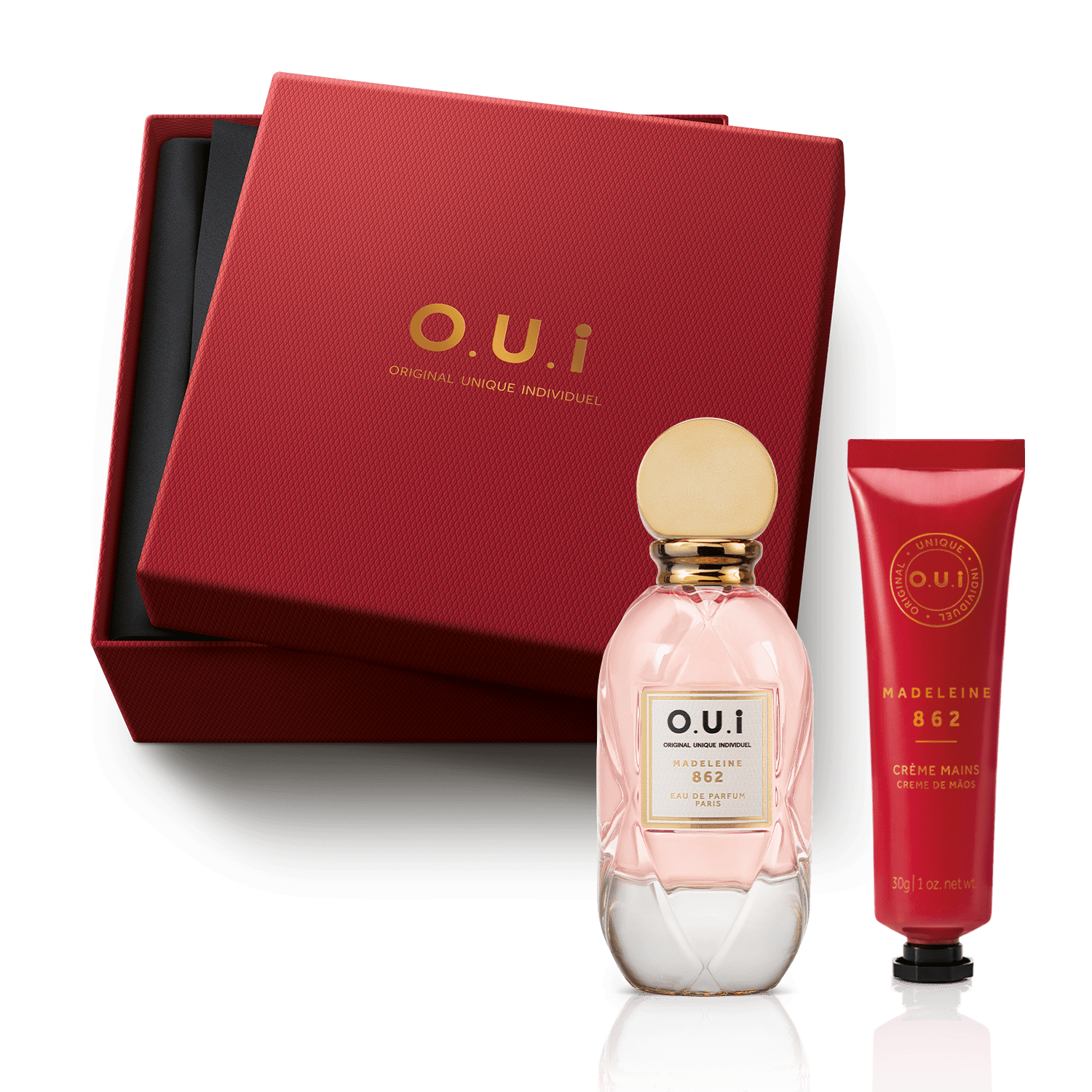 Combo Presente Madeleine 862 Mini: Eau de Parfum Feminino 30ml + Creme De Mãos 30g + Caixa para Presente P