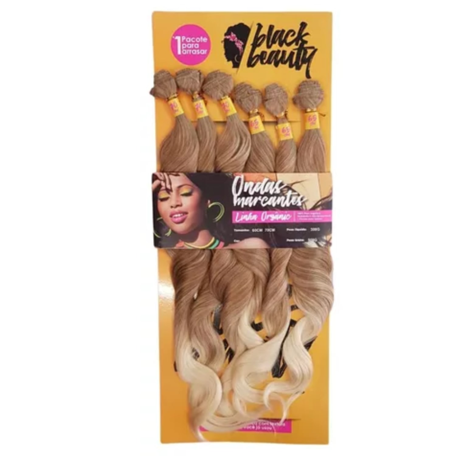 Black Beauty Fibra Orgânica Ondas Marcantes MT27/613 - Aplique de Cabelo 65cm/70cm