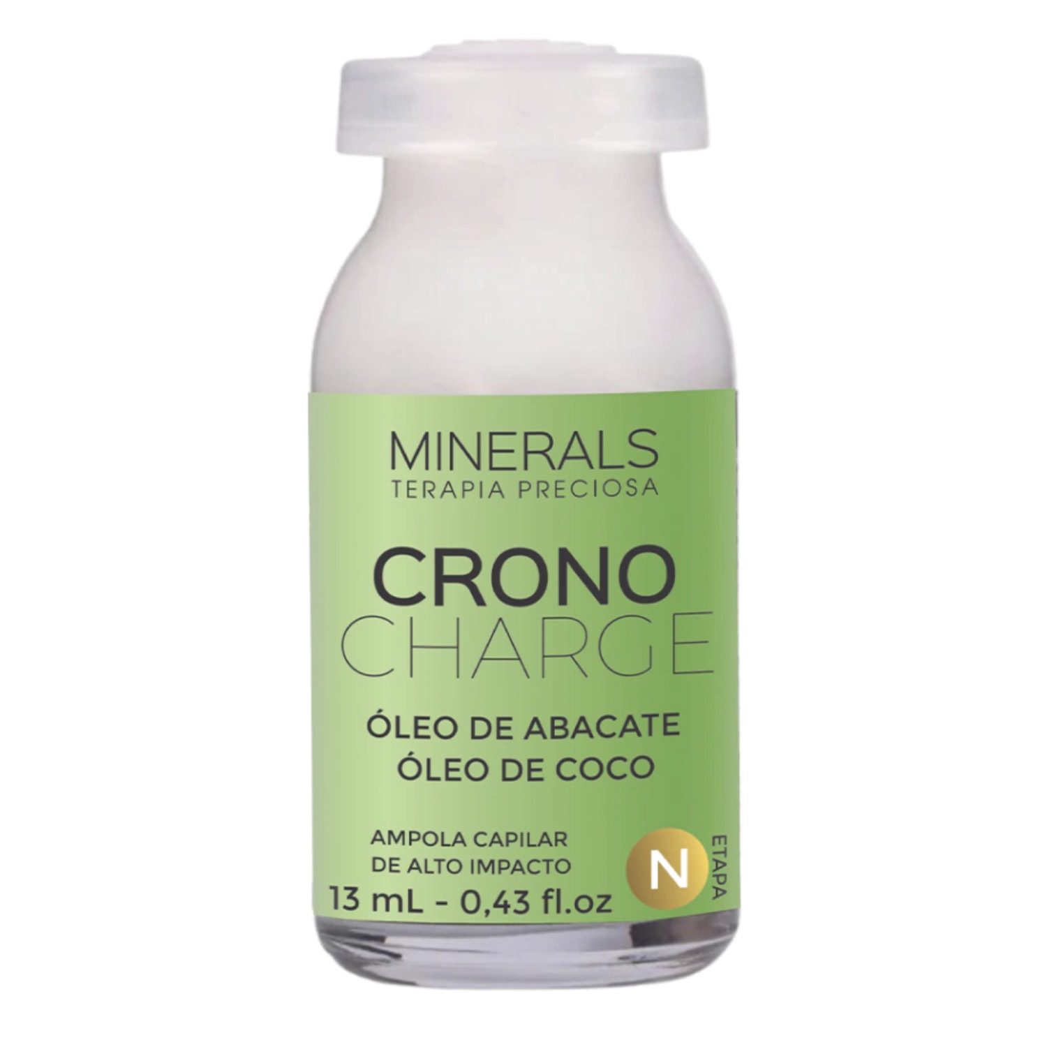 Left Cosméticos Minerals Crono Charge Óleo de Abacate e Coco - Ampola Capilar 13ml