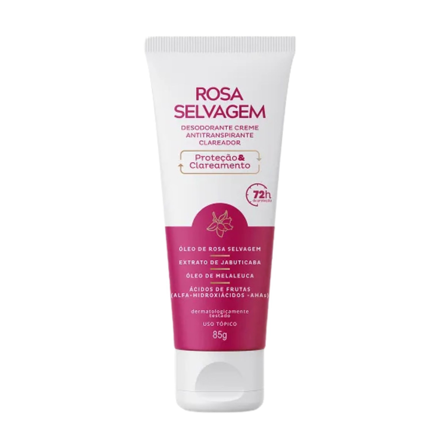 Desodorante Creme Antitranspirante Clareador Axila Mancha Escura Controle Odor Suor Excessivo 85g Rosa Selvagem