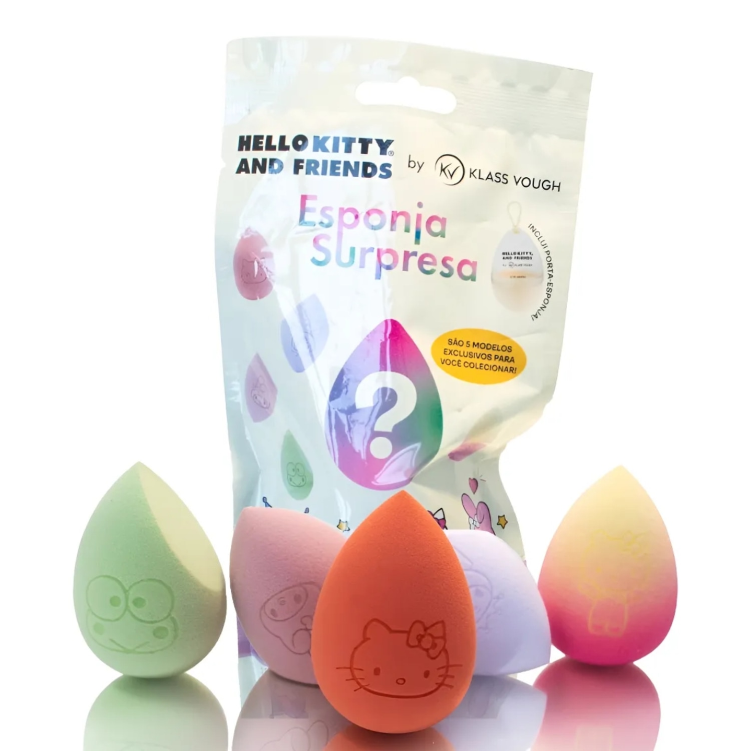 Esponja Gota Surpresa Hello Kitty para Base e Corretivo Klass Vough