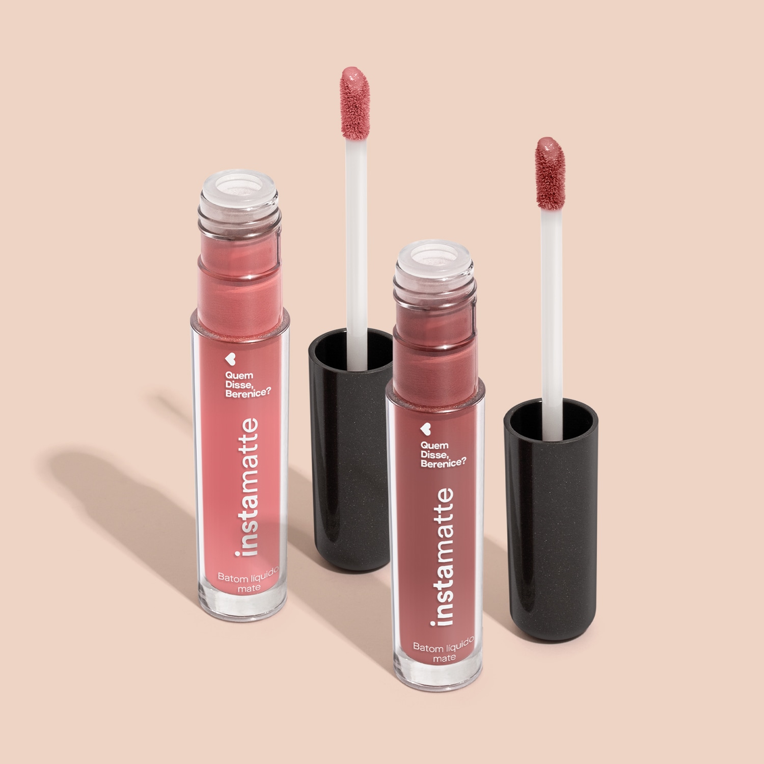 Combo Instamatte: Batom Líquido Rosa Rosetali 4ml + Batom Líquido Bege Castanheli 4ml