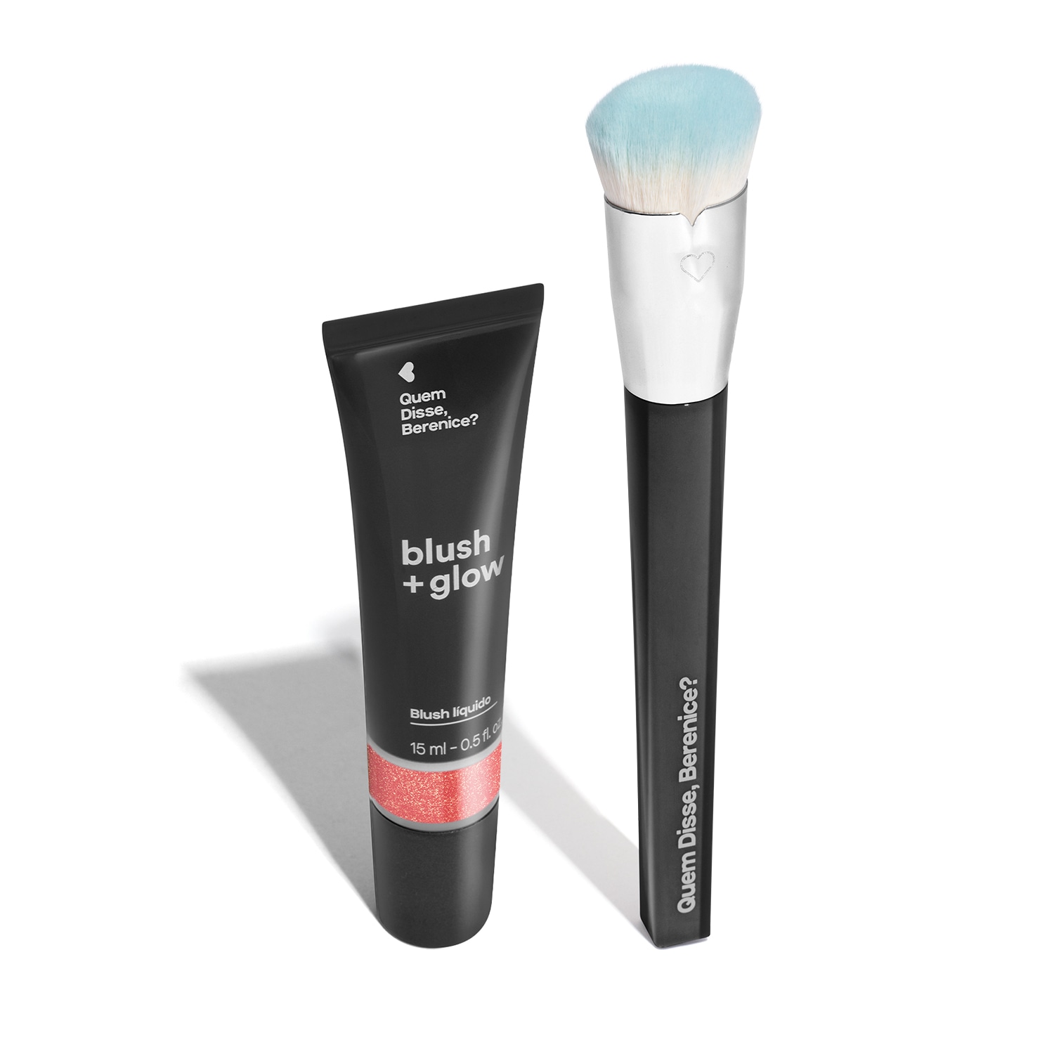 Kit Quem Disse, Berenice? Pincel Super Denso & Blush +Glow Rosa Rosalix (2 Produtos)