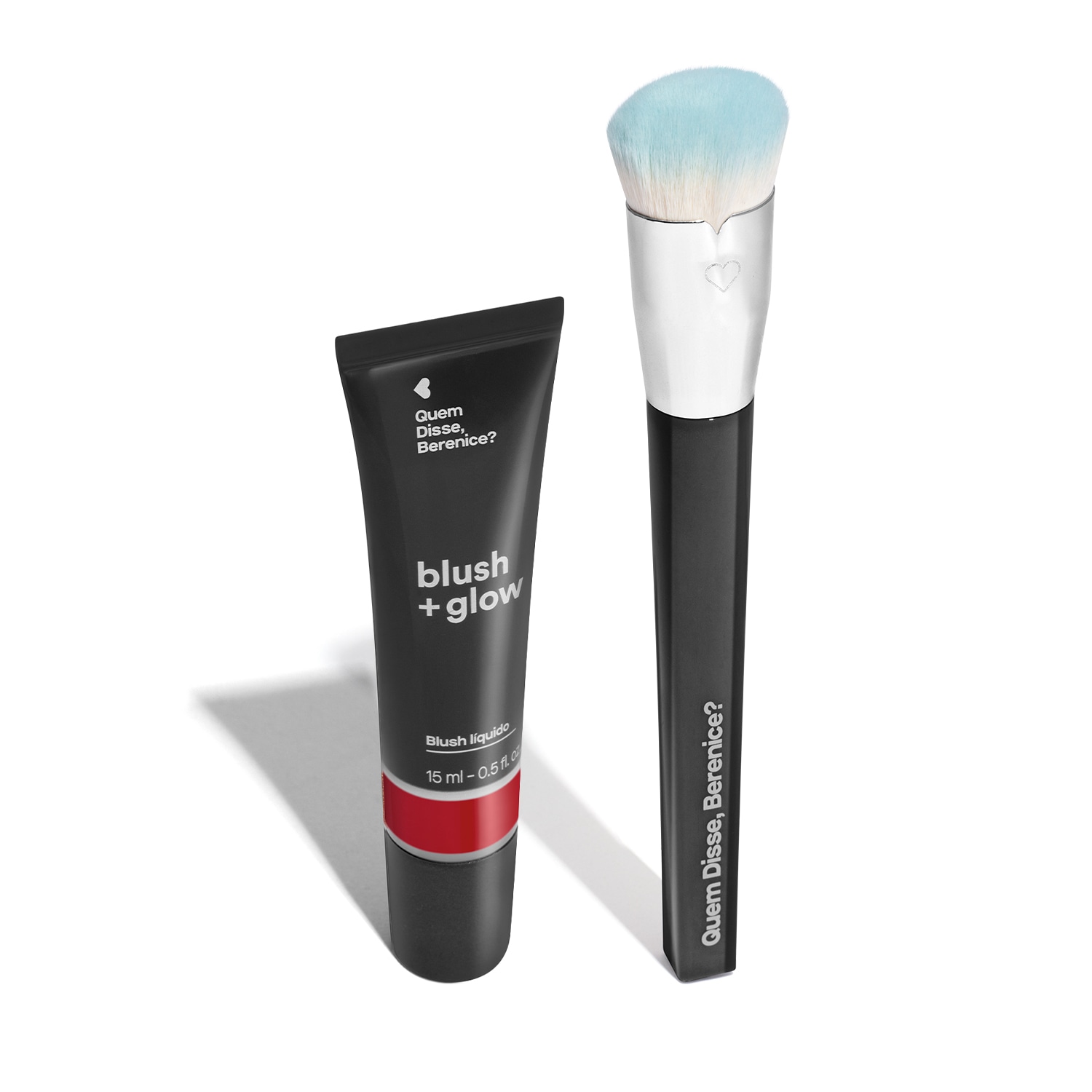 Kit Quem Disse, Berenice? Pincel Super Denso & Blush +Glow Vermelho Lichiali (2 Produtos)
