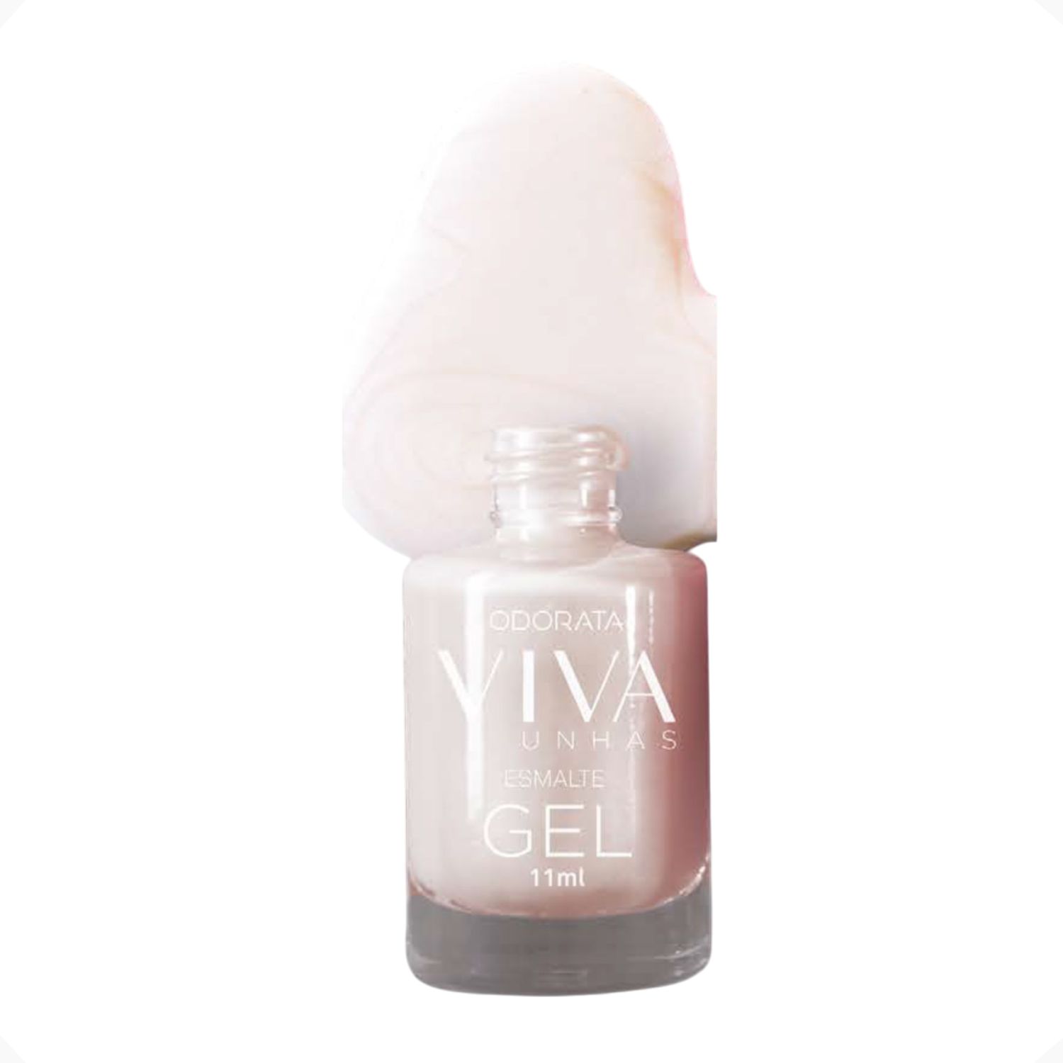 Esmalte Em Gel Cintilante Branco Pérola Não Precisa Cabine Seca Rápido Hipoalergênico Viva Unhas ODORATA REF 2433