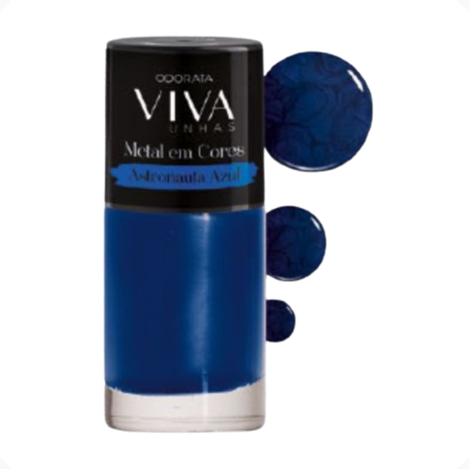 Esmalte Em Gel Metalizado Astronauta Azul Não Precisa Cabine Seca Rápido Hipoalergênico Viva Unhas ODORATA REF 2775