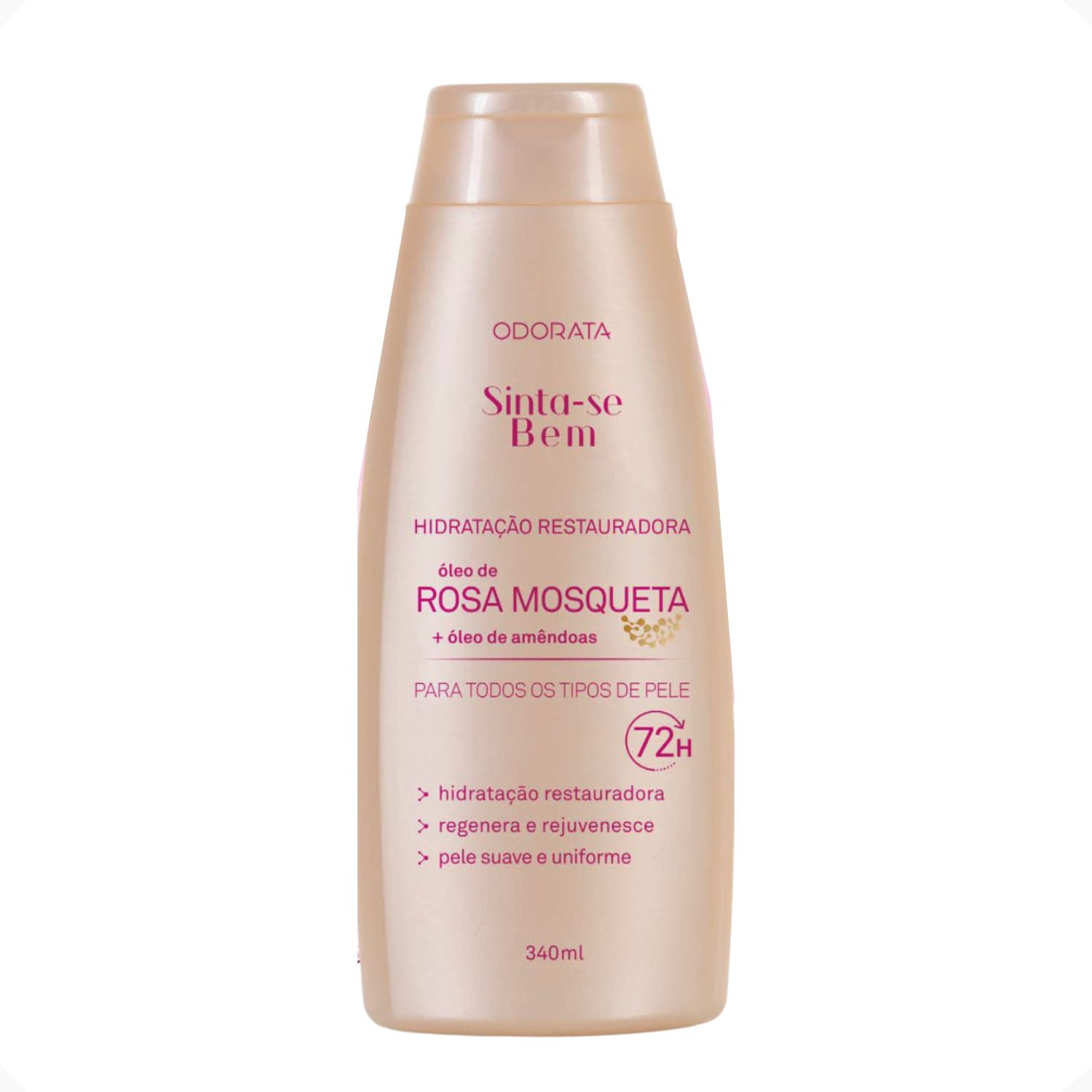 Hidratante Corporal Hidratação Restauradora Óleo de Rosa Mosqueta + Óleo de Amêndoas 340ml Sinta-se Bem Odorata REF 4741