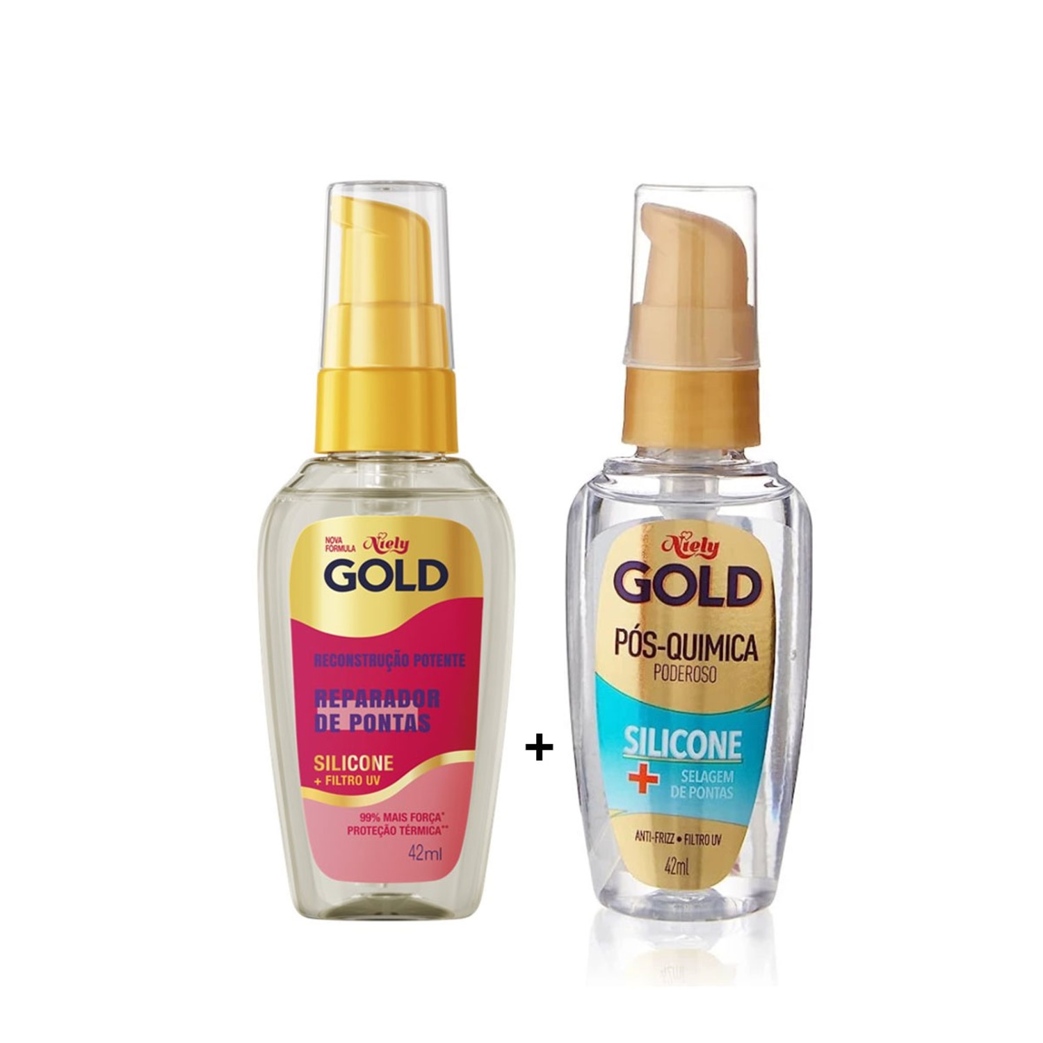 Kit Óleo Reparador Pontas Silicone Poderoso Niely Gold 42ml