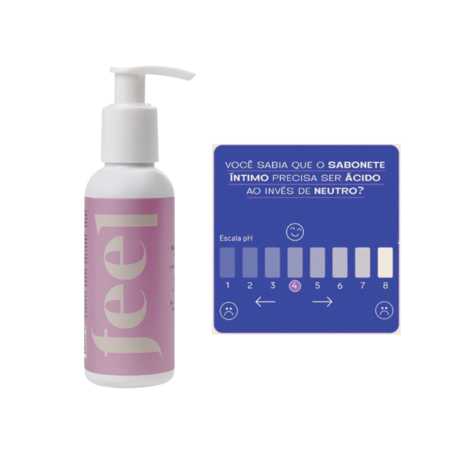 Sabonete Íntimo Feel 120ml Vegano Sem Perfume Respeita o pH Natural