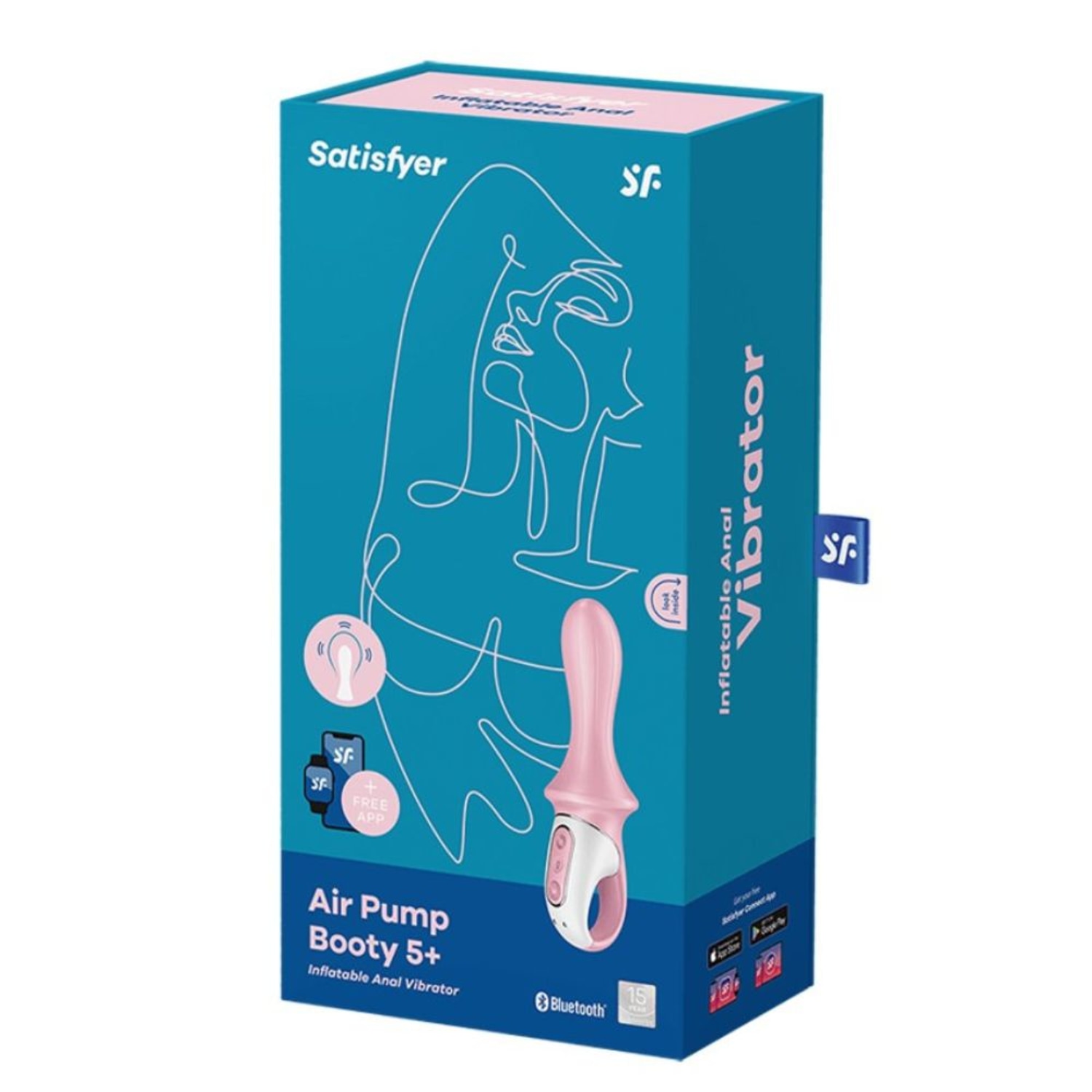 Satisfyer Air pump booty 5+ Vibrador inflável controlado por app inteligente - Rosa