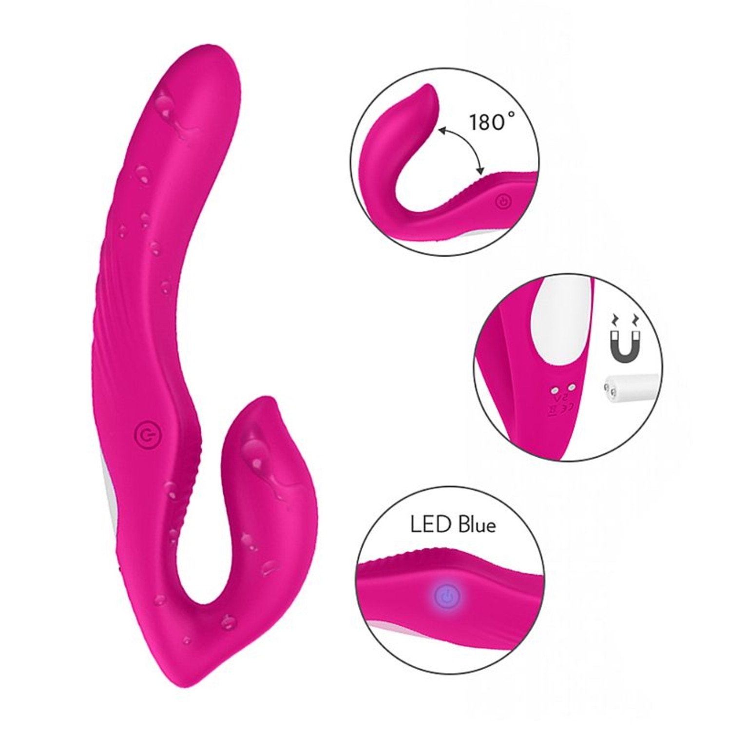 Vibrador massageador de ponto G em silicone 9 Modos de vibração Nami - S-hande Cor Rosa