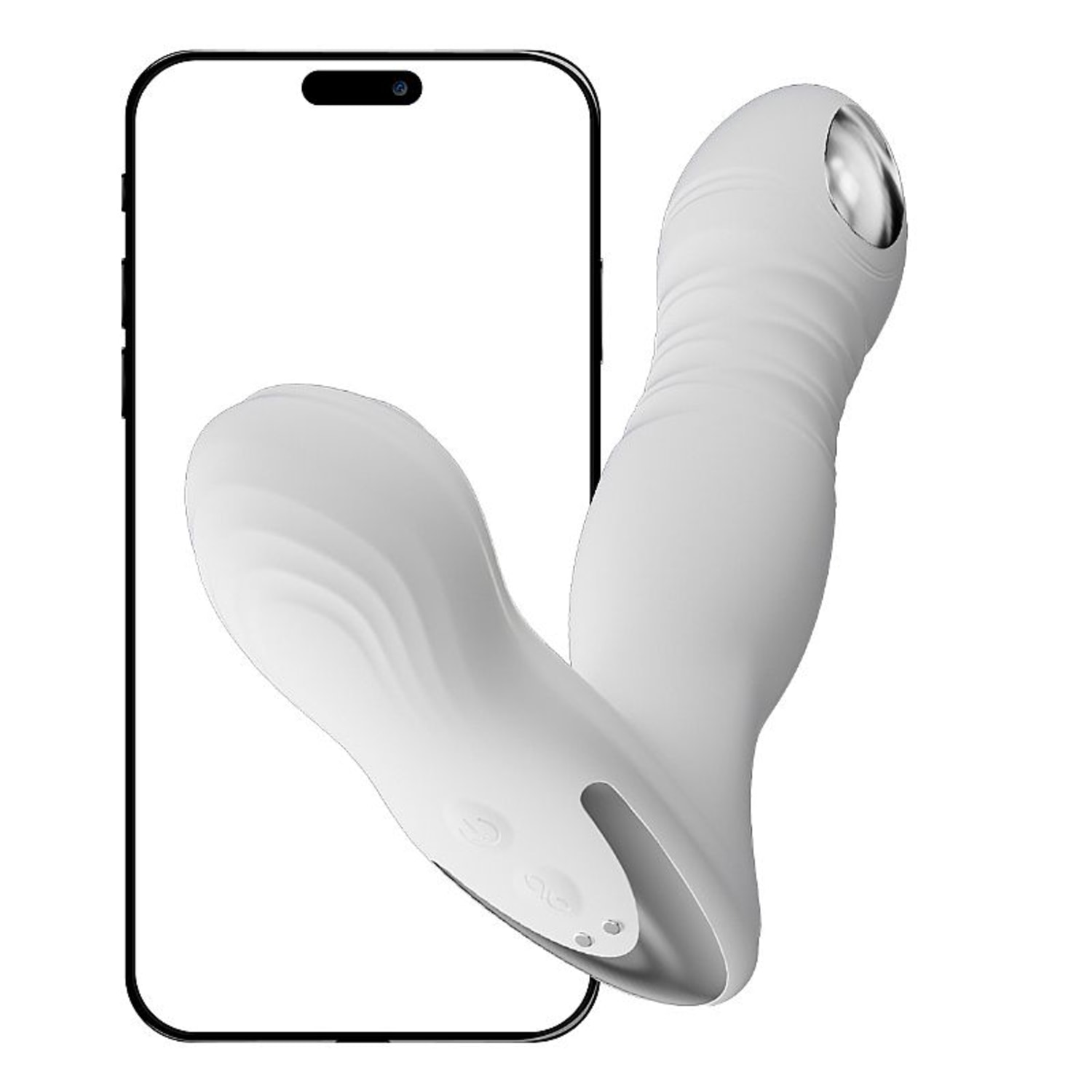 Vibrador de Ponto G com Choque Elétrico Auratouch Galaku App Recarregável Branco