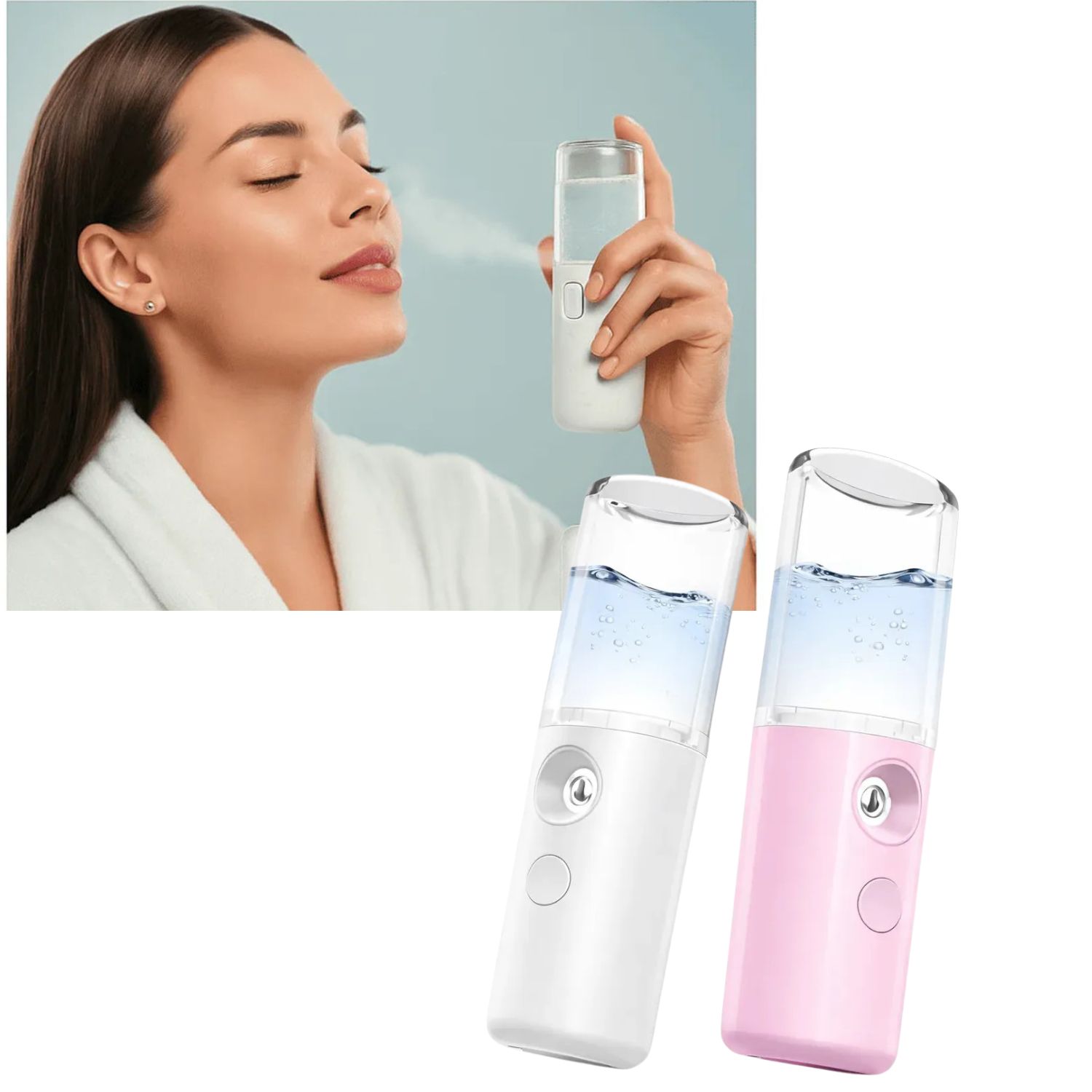 Spray Facial Ultrassônico Hidrata, Limpa e Fixa a maquiagem