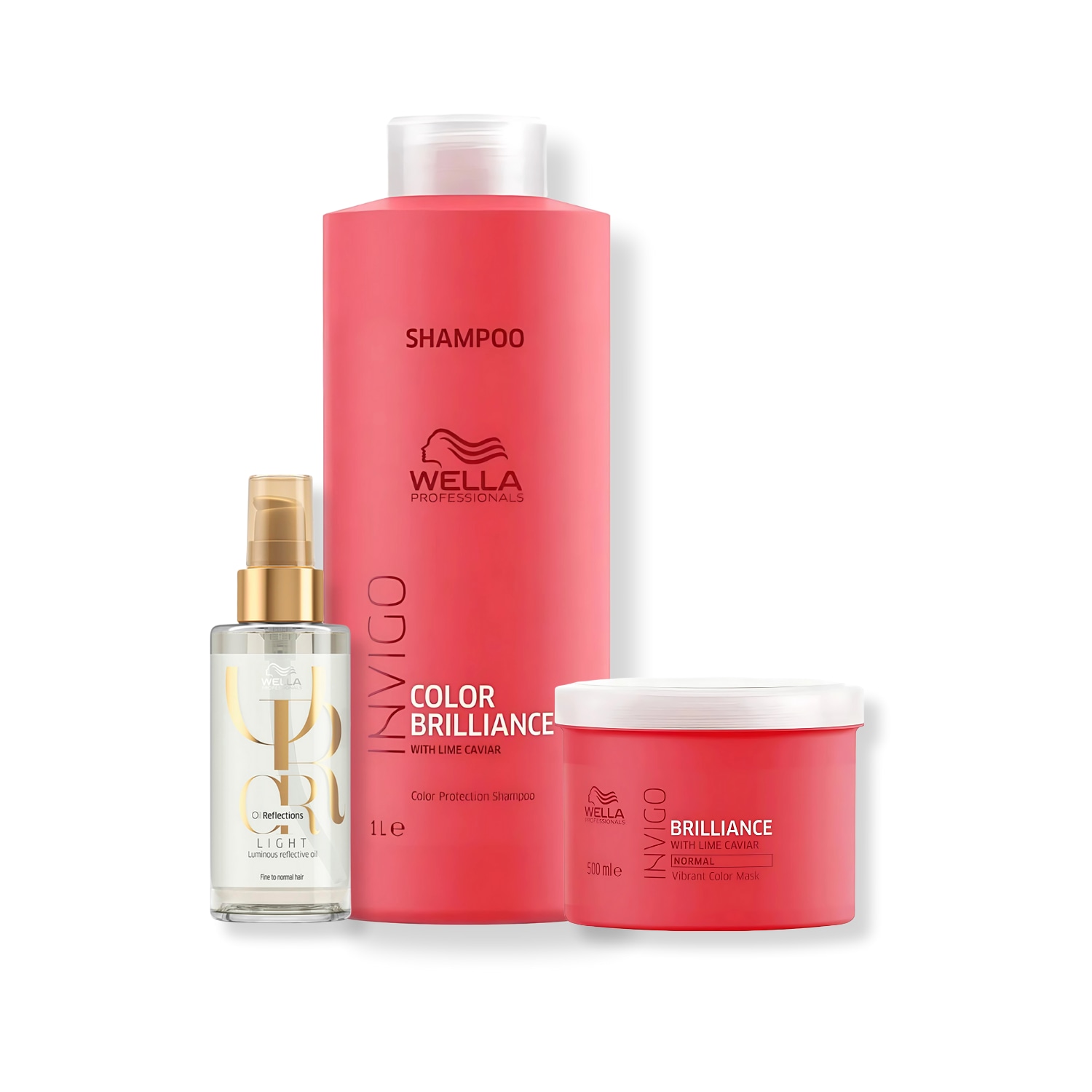 Kit Wella Professionals Invigo Color Brilliance Oil Reflections Trio Shine Light (3 Produtos)