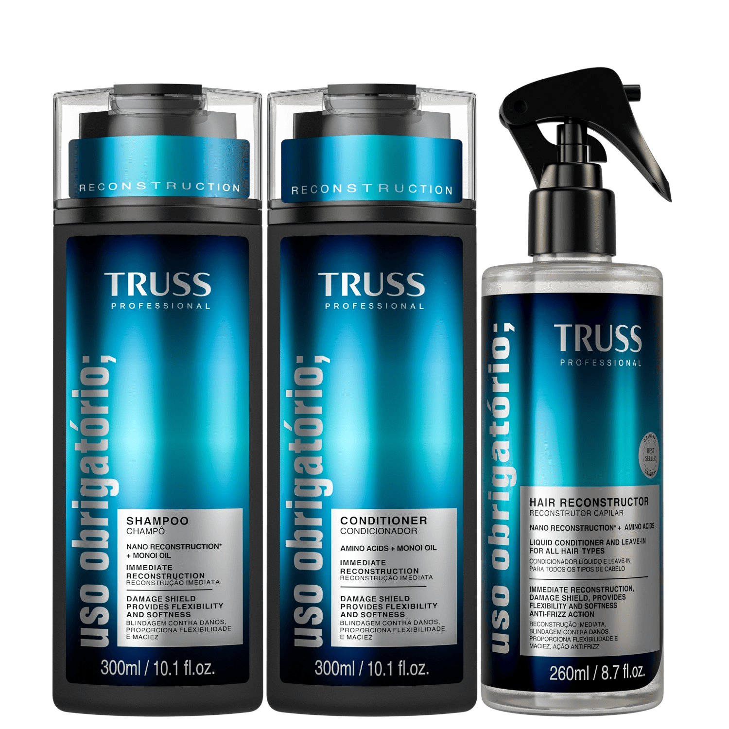 Kit Truss Uso Obrigatório Trio Reconstrução (3 Produtos)