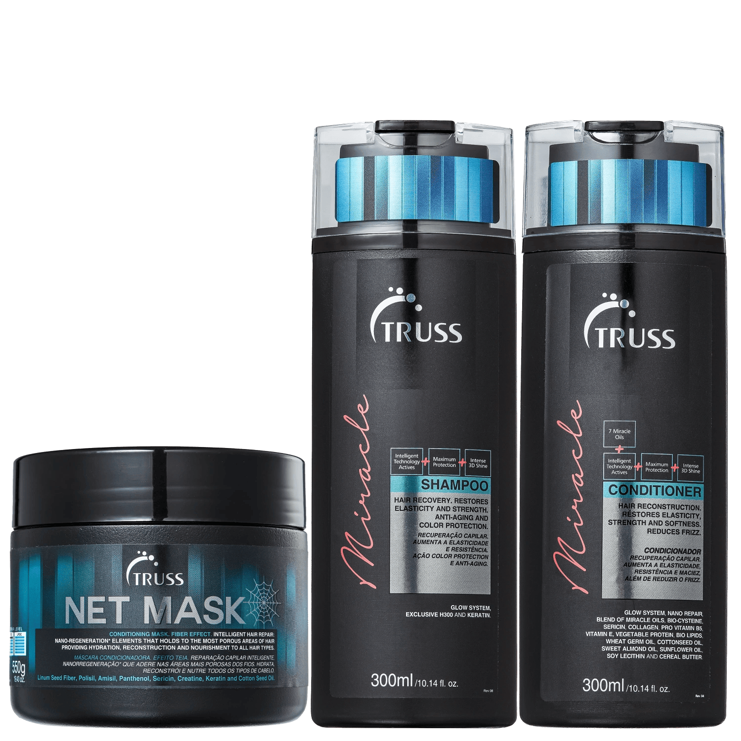 Kit Truss Miracle Net Mask Trio (3 Produtos)