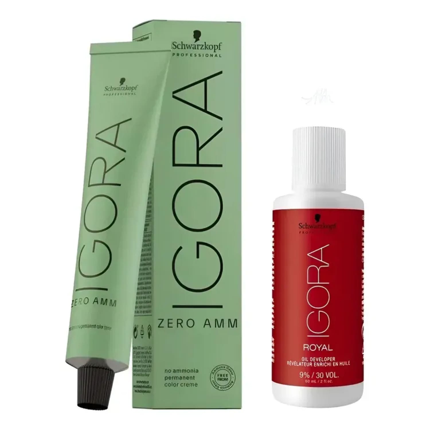 Kit Schwarzkopf Professional Igora Zero Amm 5-0 + Ox 30 Vol 60ml