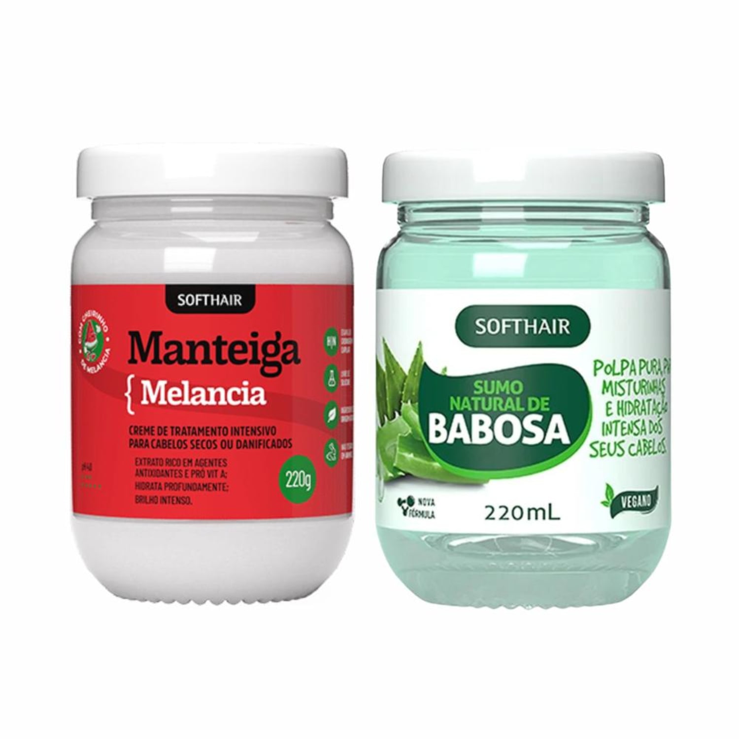 Sumo De Babosa Natural Para Cabelo Polpa + Creme De Melancia