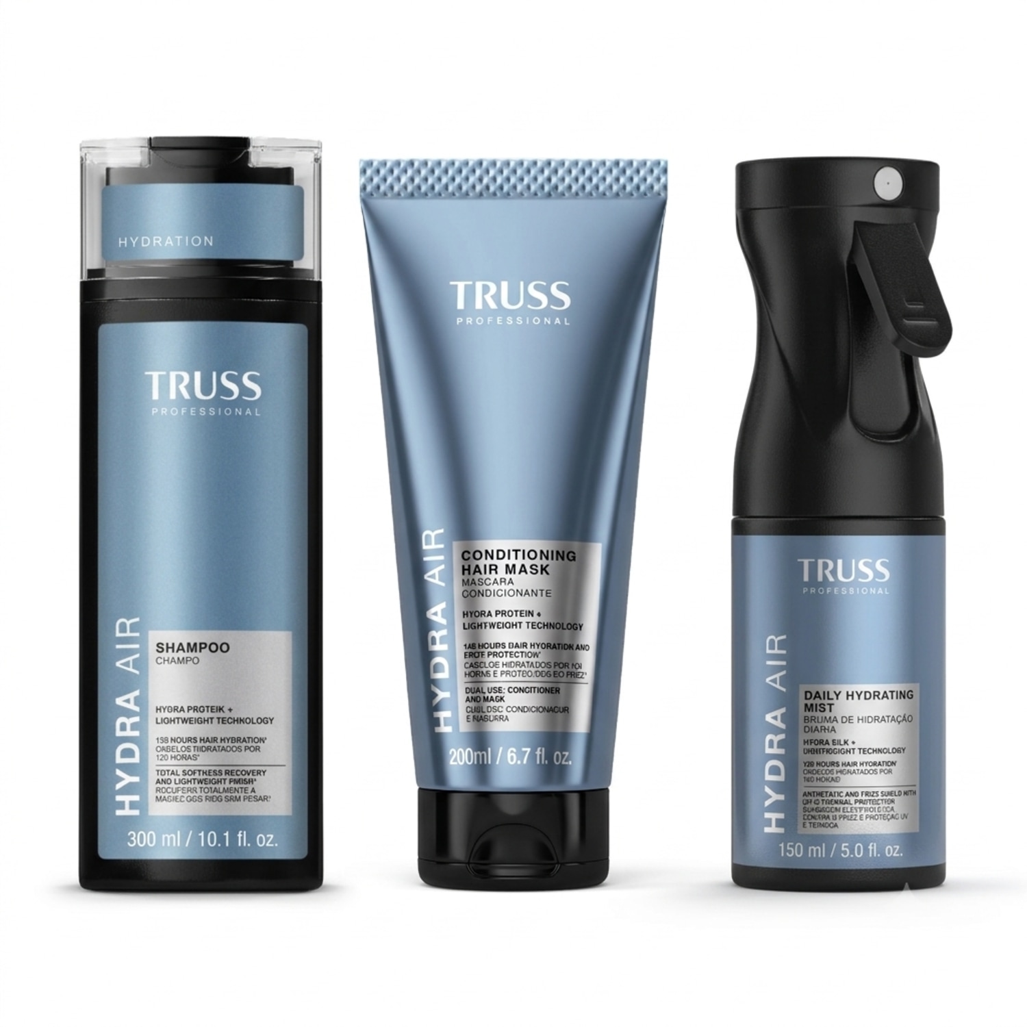 Combo Hydra Air: Shampoo 300ml + CondMask Máscara Condicionante 200ml + Bruma Aromatizadora 150ml