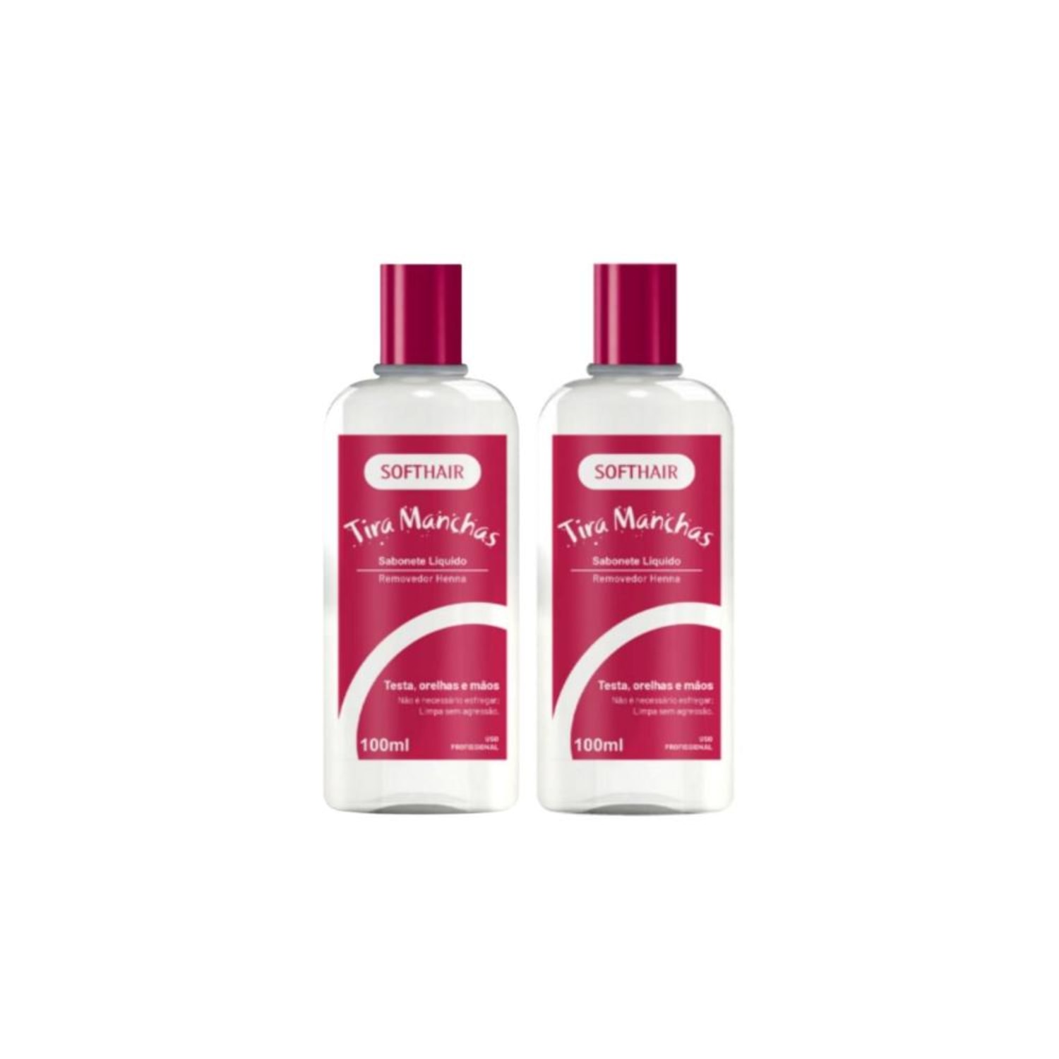 2 Sabonete Líquido Tira Manchas Henna (Rosa) 100ml Soft Hair