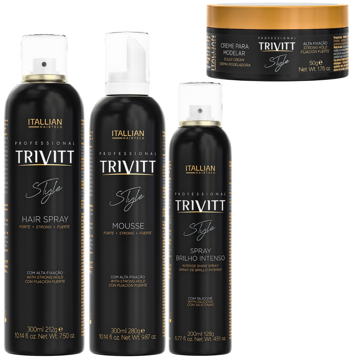 KIT LACCA FORTE BRILHO INTENSO MOUSSE E CREME PARA MODELAR