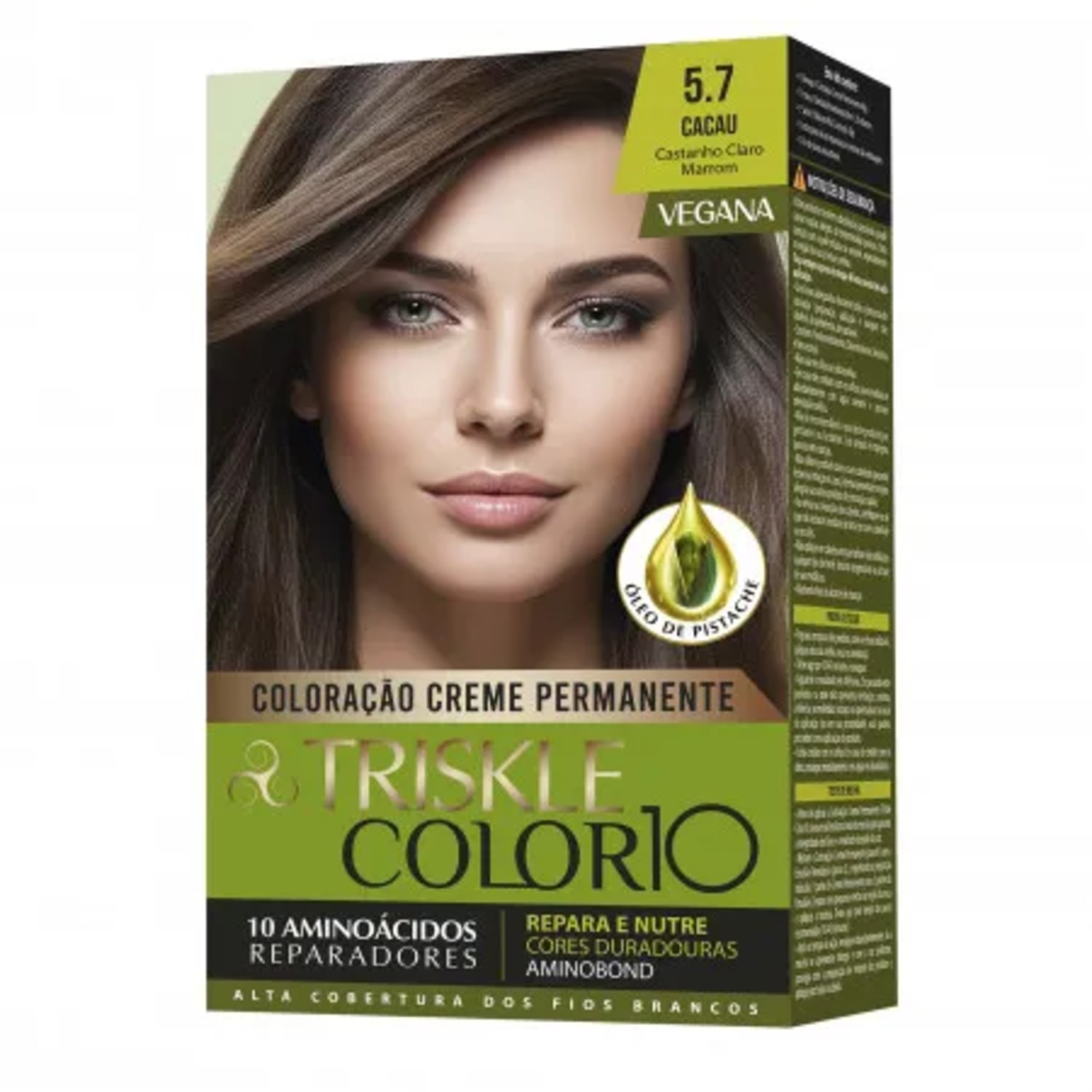 TRISKLE TINTA KIT COLOR10 COR:5.7 CASTANHO CLARO MARROM - CHOCOLATE ESCURO