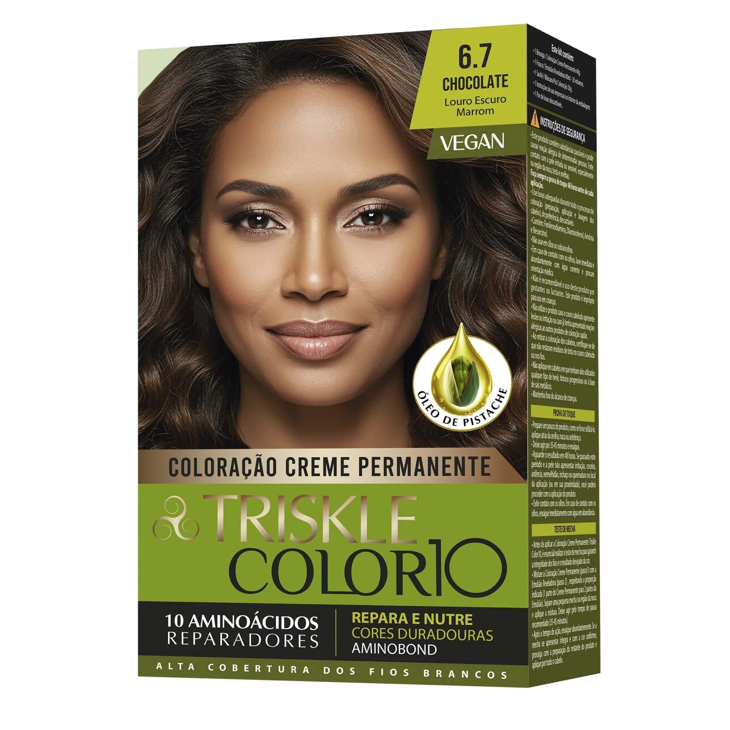 TRISKLE TINTA KIT COLOR10 COR:6.7 LOURO ESCURO MARROM - CHOCOLATE