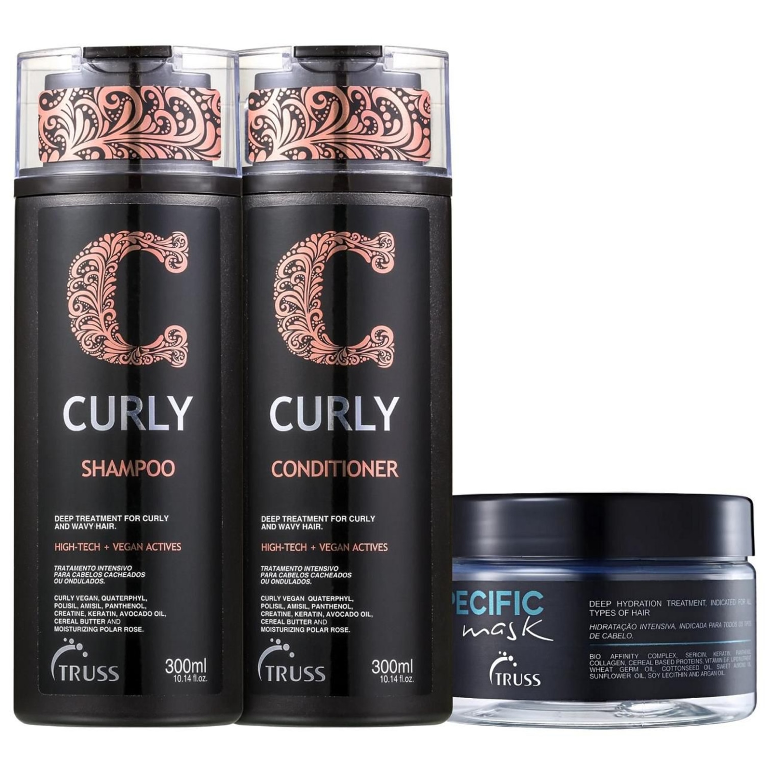 Kit Truss Curly - Shampoo 300ml + Condicionador 300ml + Specific Máscara 180g