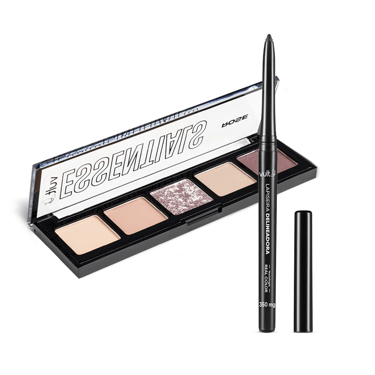 Combo Maquiagem: Paleta de Sombras Rose 3g + Lapiseira Delineadora para Olhos 0,35g
