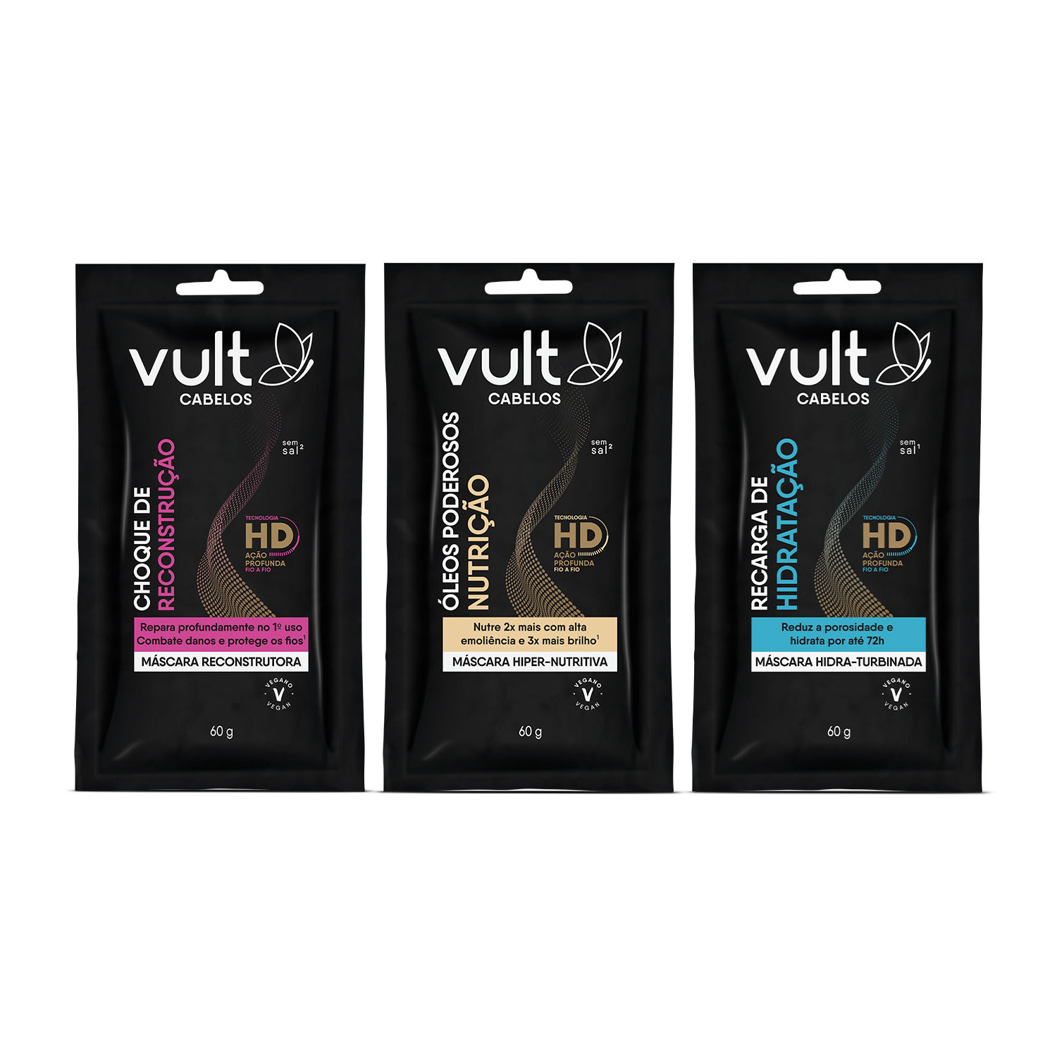 Kit Vult Cabelos Cronograma Capilar Mini (3 Produtos)