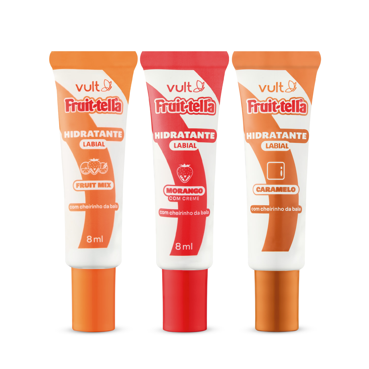Kit Vult Fruit-tella® Hidratação Labial Trio (3 Produtos)