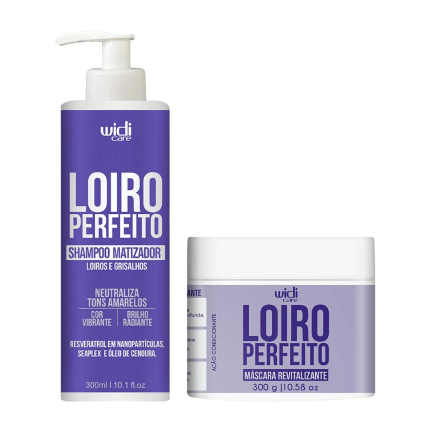 Kit Widi Care Loiro Perfeito Shampoo Matizador 300ml + Máscara Revitalizante Condicionante 300g