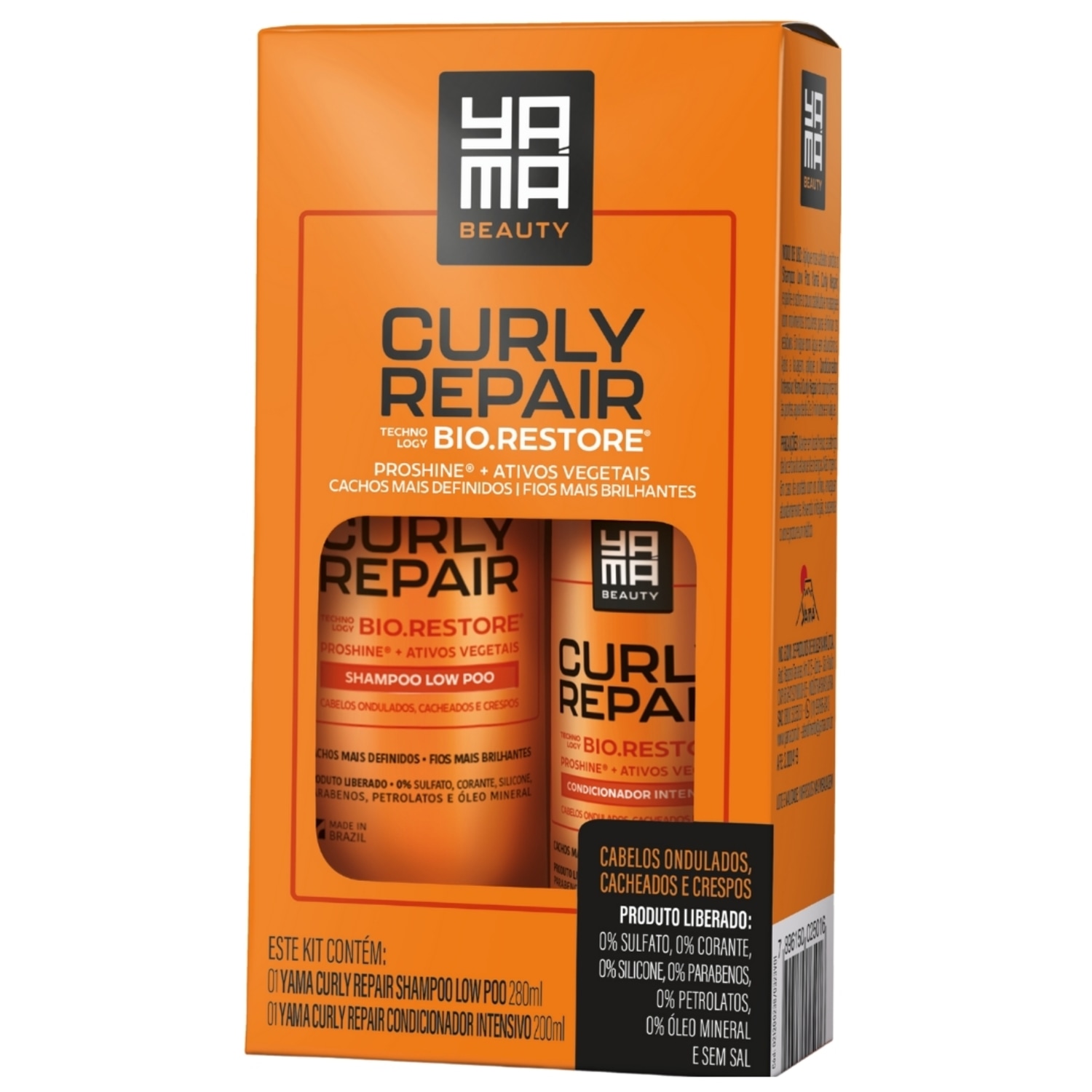 Kit Shampoo E Condicionador Curly Repair Yama Profissional Cacheados Ondulados E Crespos