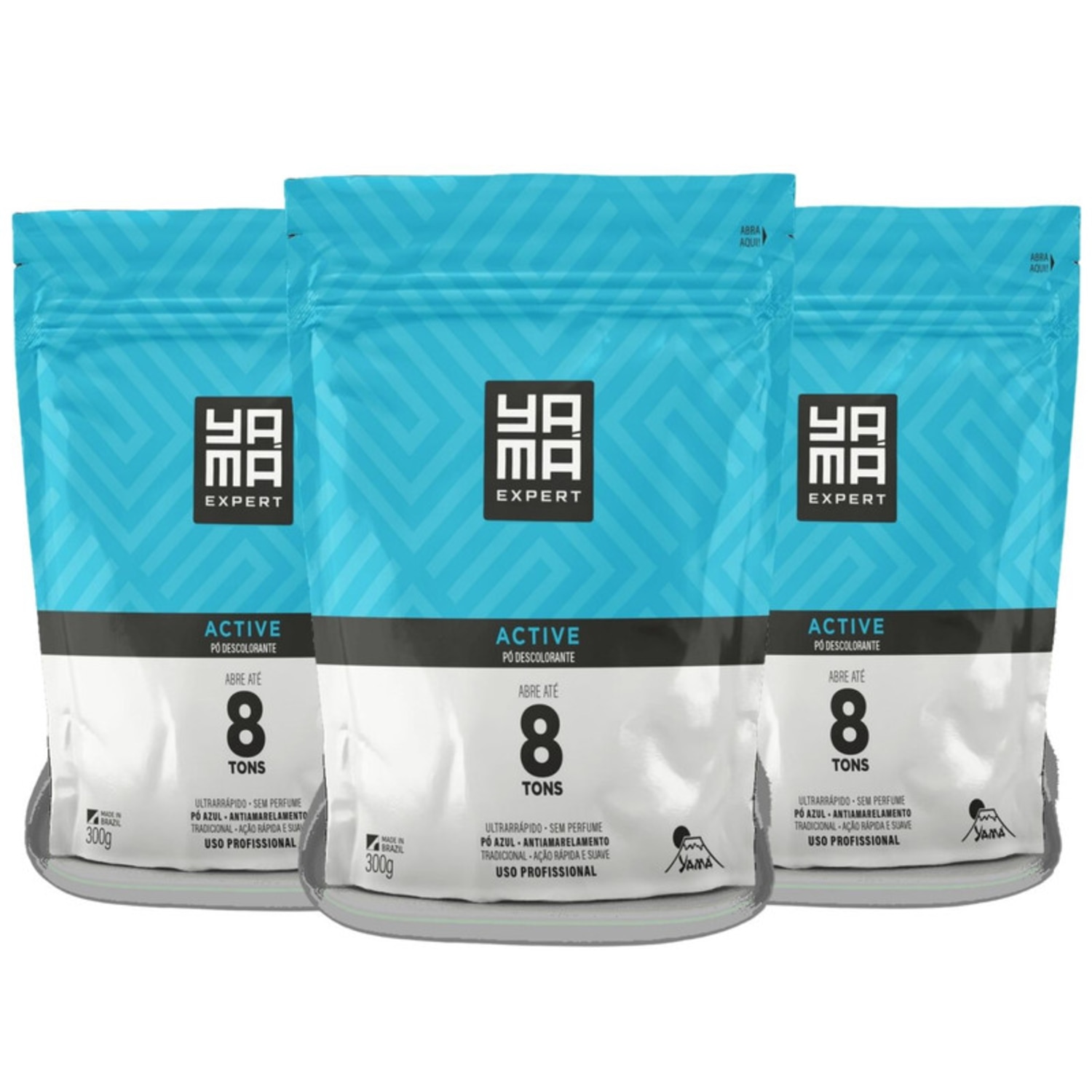 Kit 3 Pó Descolorante Tradicional Profissional 8 Tons Efeito Rápido Yama Refil 300
