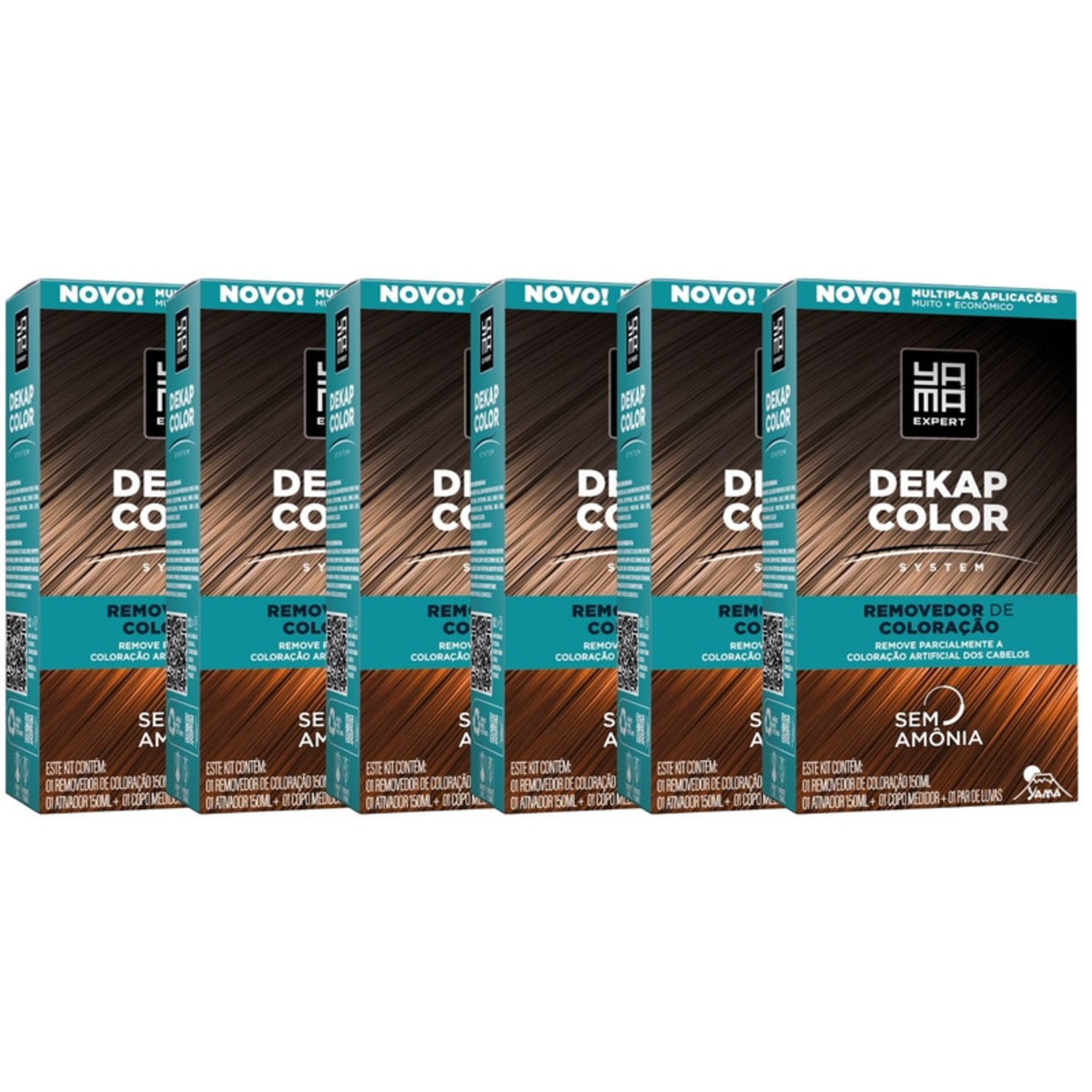 Kit 6 DekapColor Yama Removedor De Coloração Capilar Cabelo Profissional Sem Amonia 300m