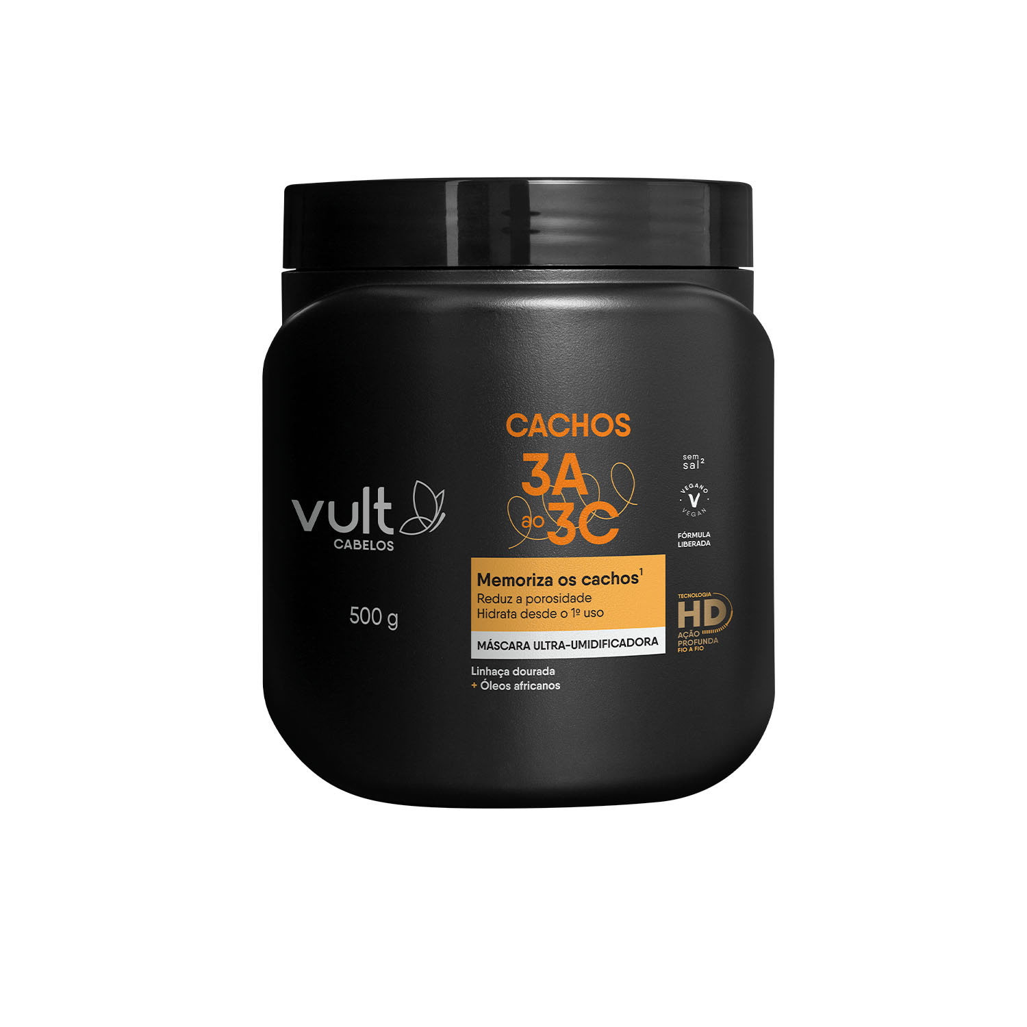 Vult Cabelos Cachos 3A ao 3C Ultra-Umidificadora - Máscara Capilar 500g