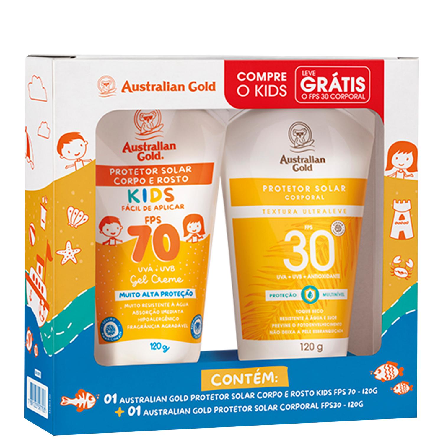 Kit Australian Gold Protetores Solares (2 Produtos)