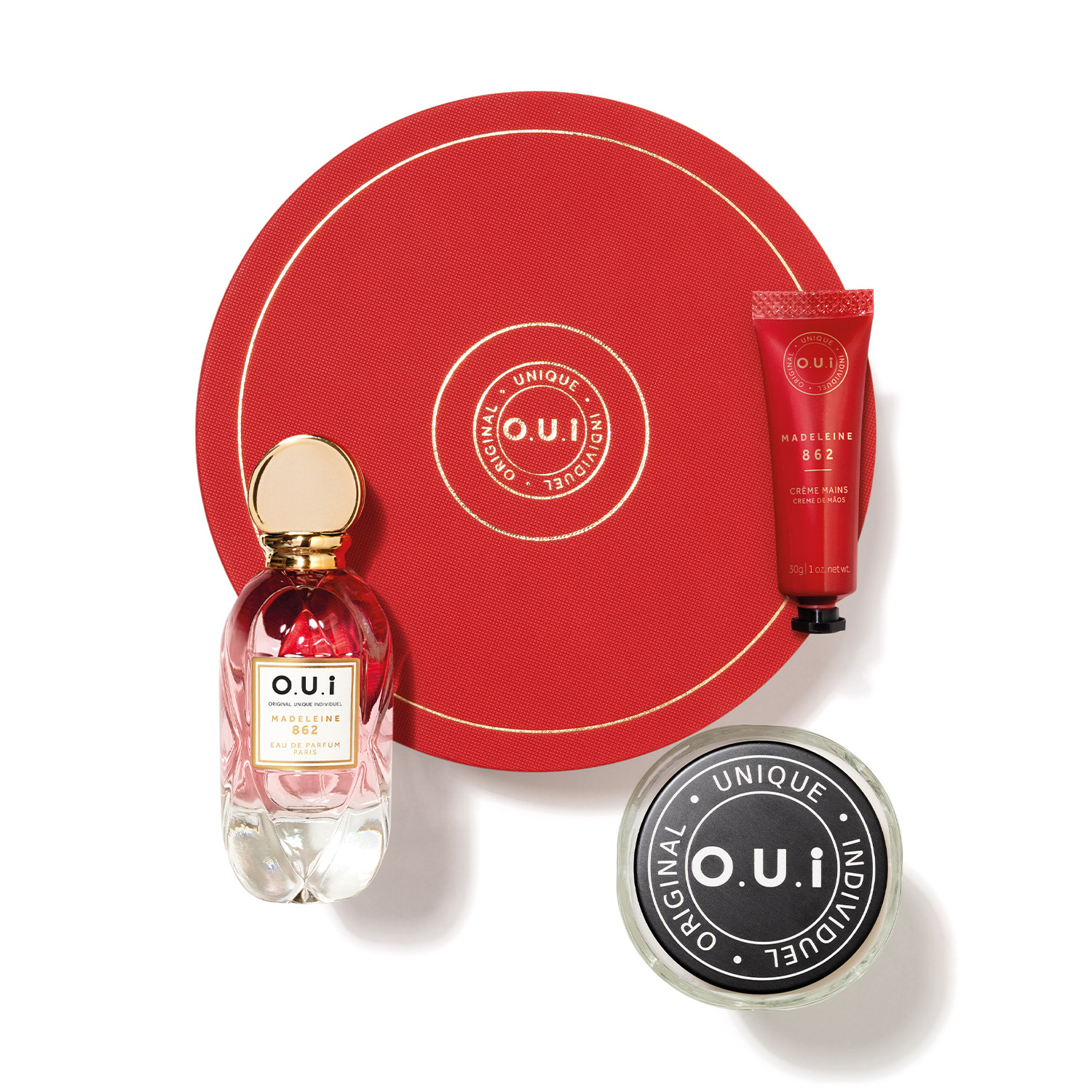 Conjunto O.U.i Madeleine: Eau de Parfum 75ml + Crème Riche 200g + Creme de Mãos 30g