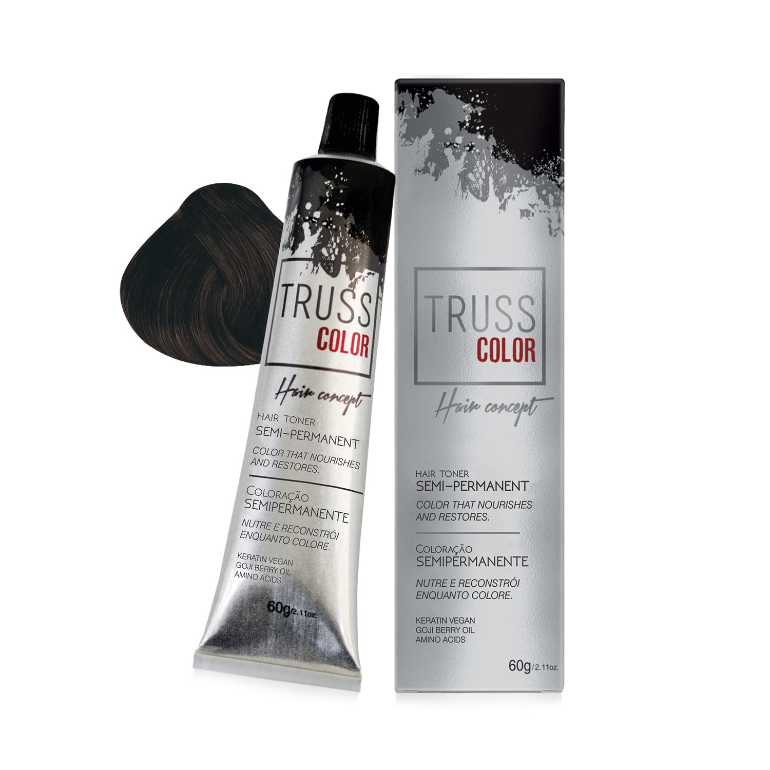 Coloração Semipermanente Truss Color Castanho Claro 5.0 60g