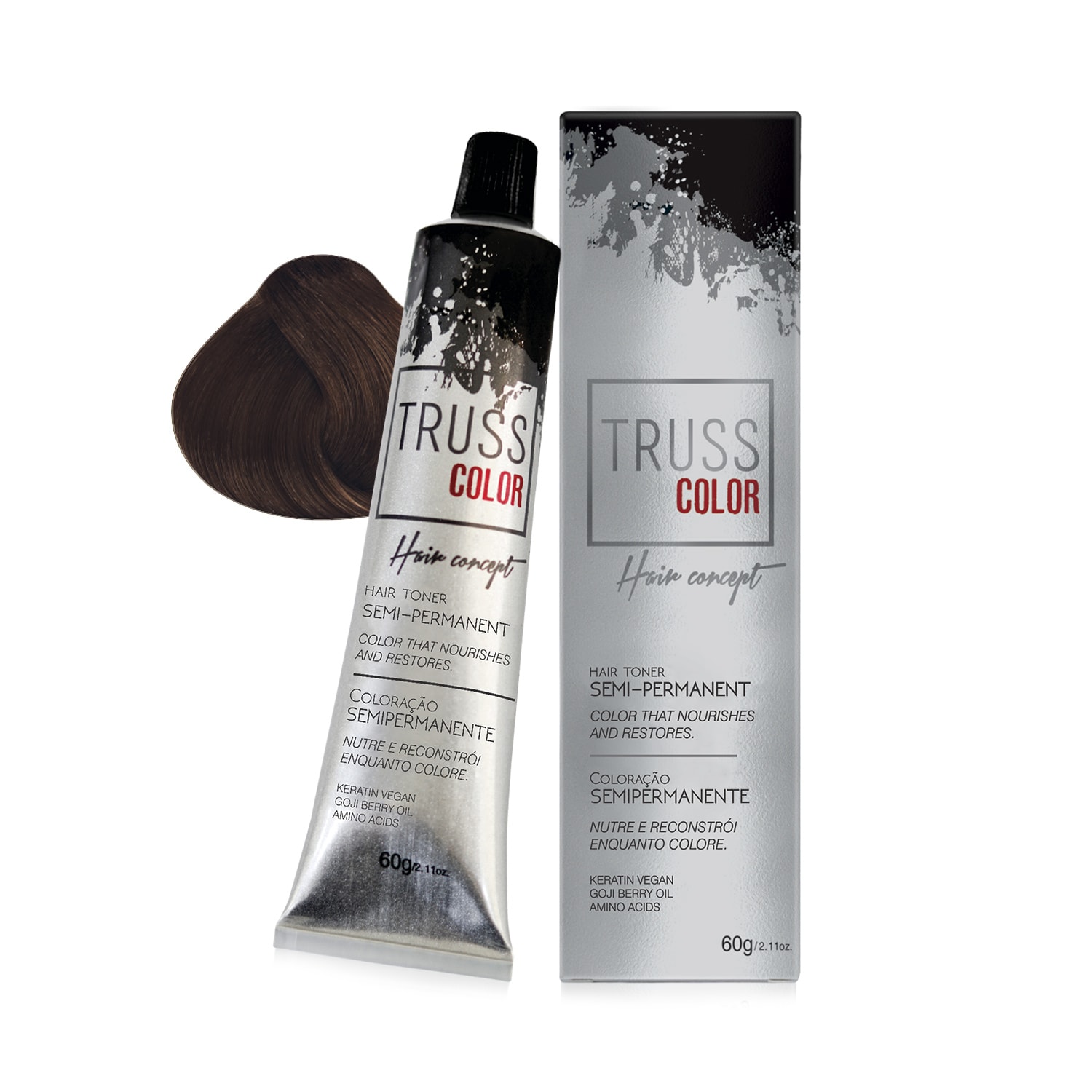 Coloração Semipermanente Truss Color Louro Escuro Marrom 6.7 60g