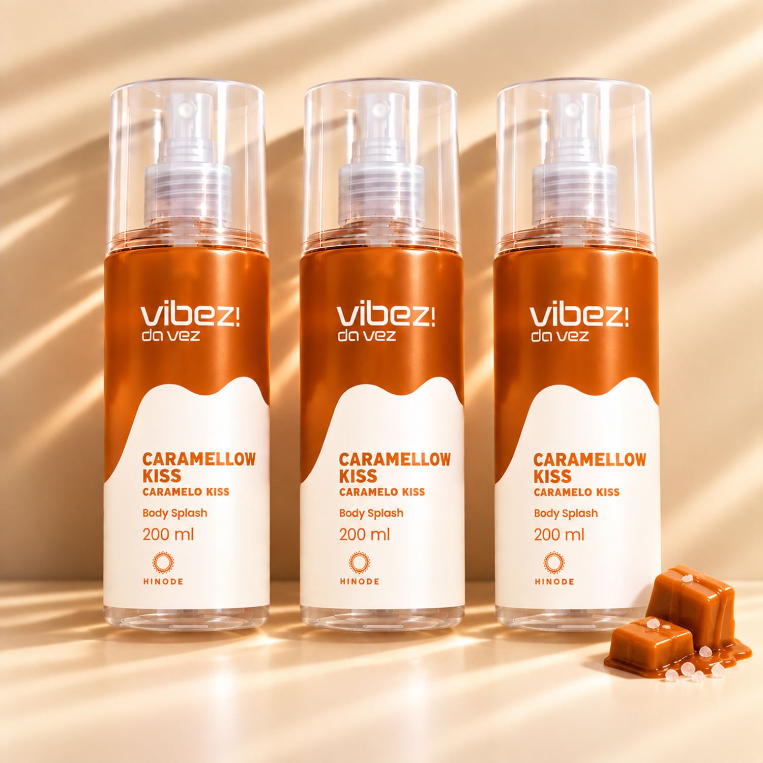Kit 3 Body Splash Vibez da Vez! Caramellow Kiss