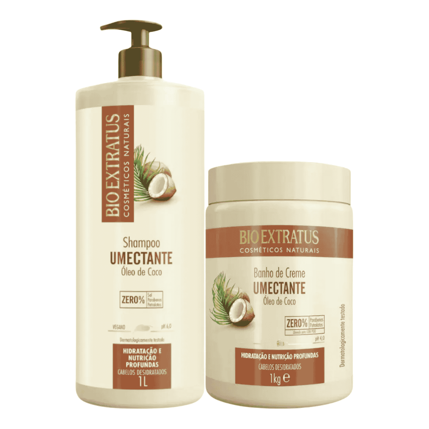 Kit Bio Extratus Umectante Coco Hidratação Shampoo Máscara