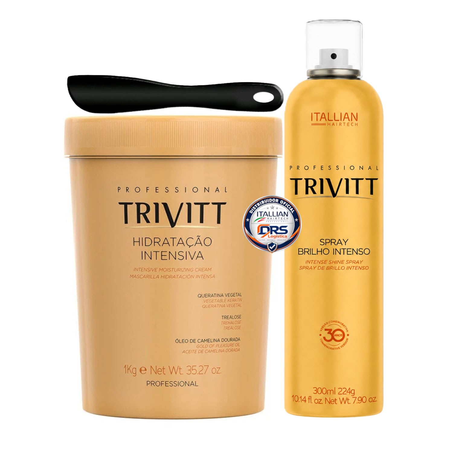 Kit Trivitt Hidratação Intensiva 1Kg + Spray de Brilho Intenso 300ml – Hidratação & Brilho