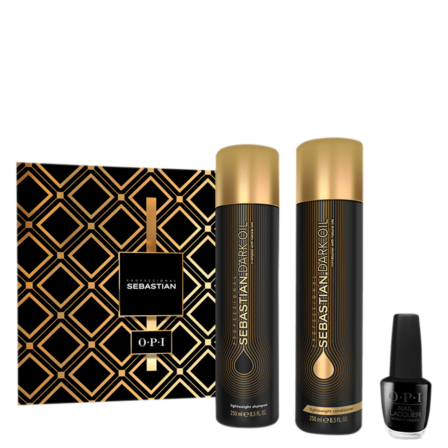Kit Sebastian Professional Dark Oil & OPI Black (3 Produtos)