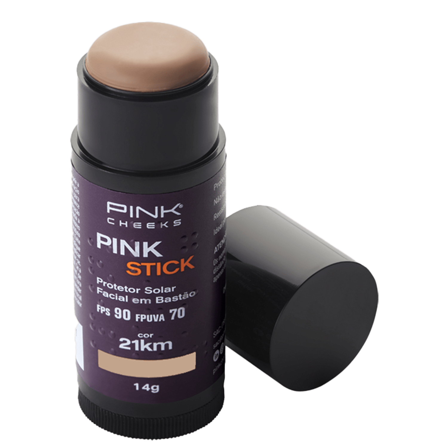 Pink Cheeks Pink Stick 21KM FPS 90 - Protetor Solar com Cor 14g