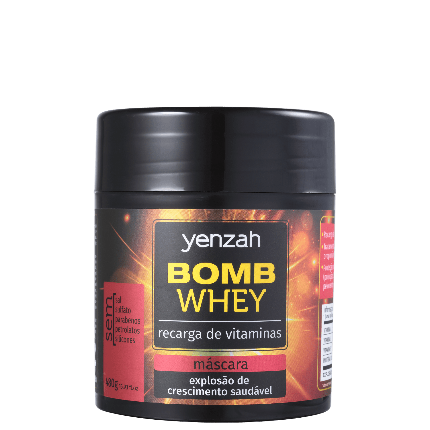 Yenzah Power Whey Bomb Cream - Máscara Capilar 480g