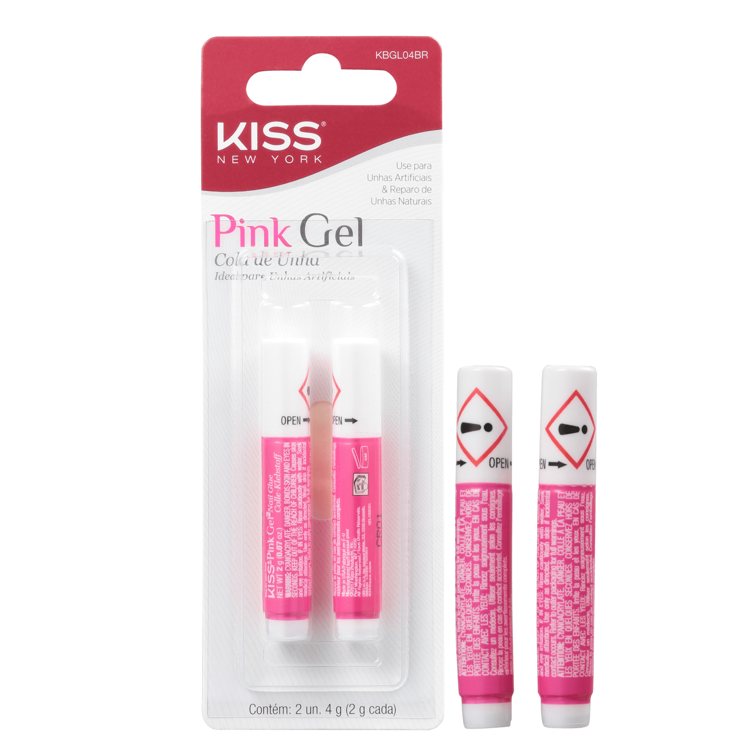 Kiss New York Pink Gel - Cola de Unhas Postiças 4g