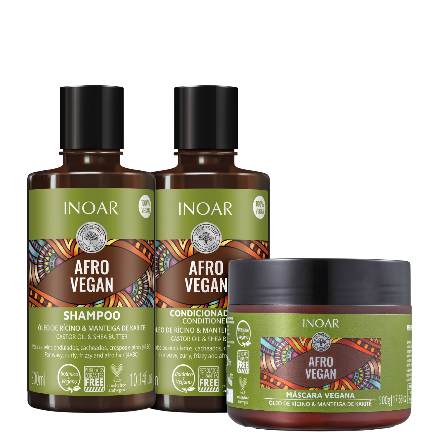 Kit Inoar Afro Vegan Trio (3 Produtos)